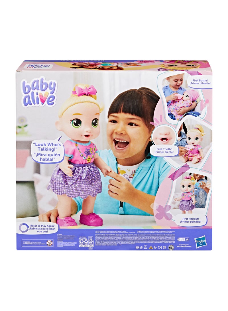 Baby Alive Baby Grows Up, LaLa GooGoo, 6 Milestones and Baby's First Tooth, Interactive Talking Doll for Girls and Boys Ages 3+ - Image 2