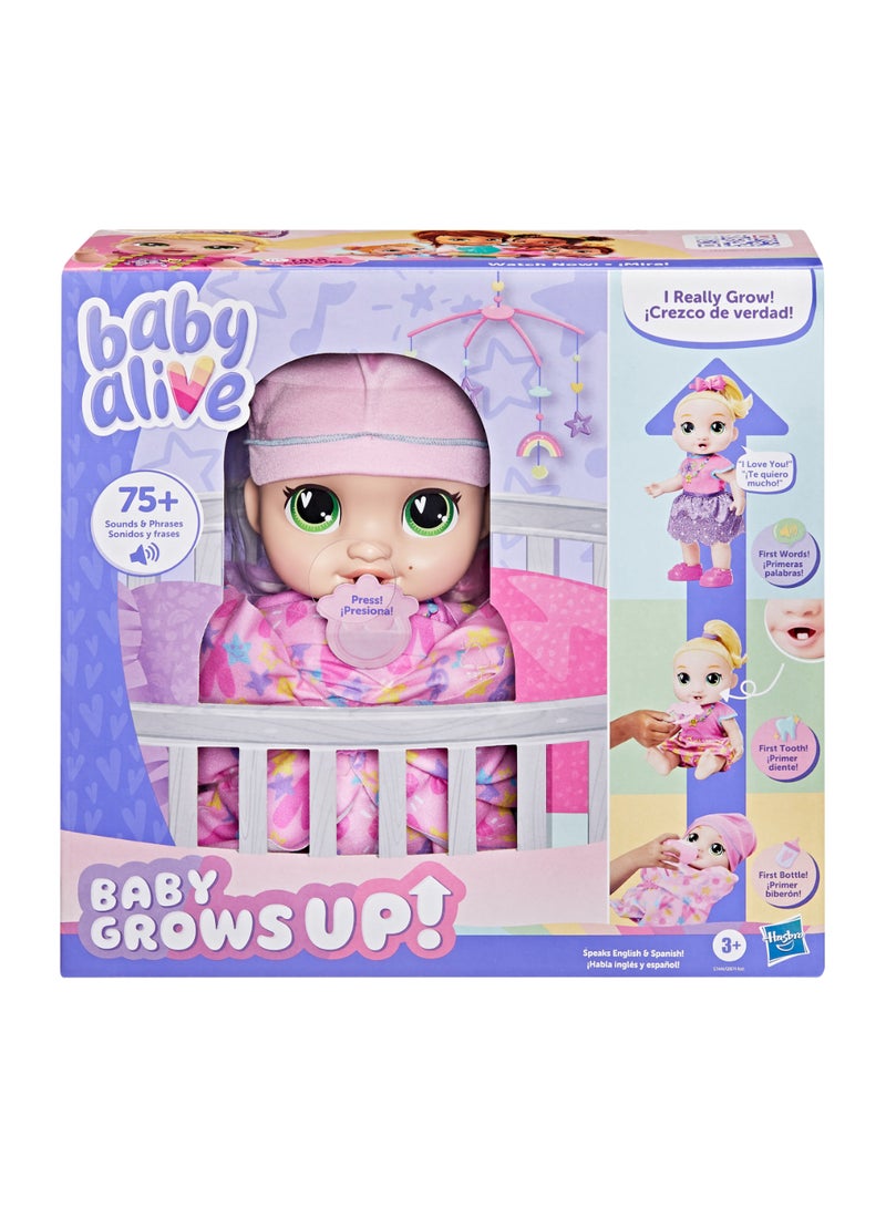 Baby Alive Baby Grows Up, LaLa GooGoo, 6 Milestones and Baby's First Tooth, Interactive Talking Doll for Girls and Boys Ages 3+ - Image 1
