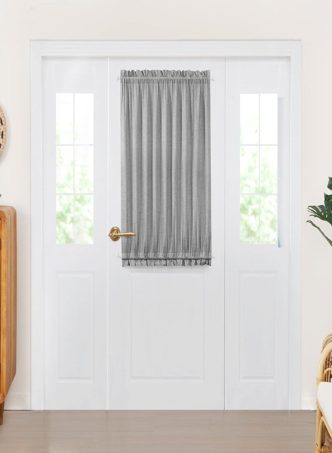 Deconovo French Door Curtain Panel, Linen 100% Blackout Thermal Curtains for Patio, Sliding, and Front Door, 1 Panel, Grey, W54 x L40 - Image 1
