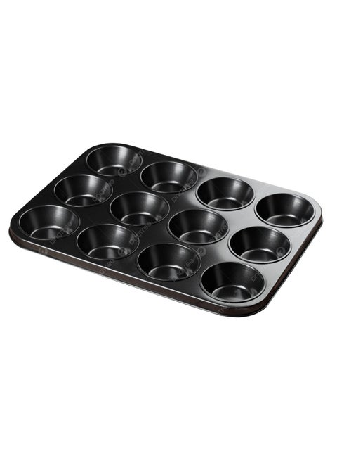قالب كب كيك مكون من 12 تجويف رمادي داكن
