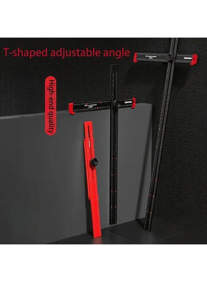 Red Aluminum Alloy Multi Function Movable Angle Ruler 35 43 Inch High Precision Woodworking Tool - Image 5