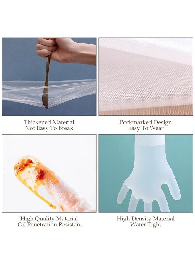 Beauenty 50 Pack Disposable Waterproof Long Arm Glove with Elastic Cuff Household Cleaning Gloves Thick for Kitchen Dishwashing Food Handling Vegetable Washing Gloves - Image 5