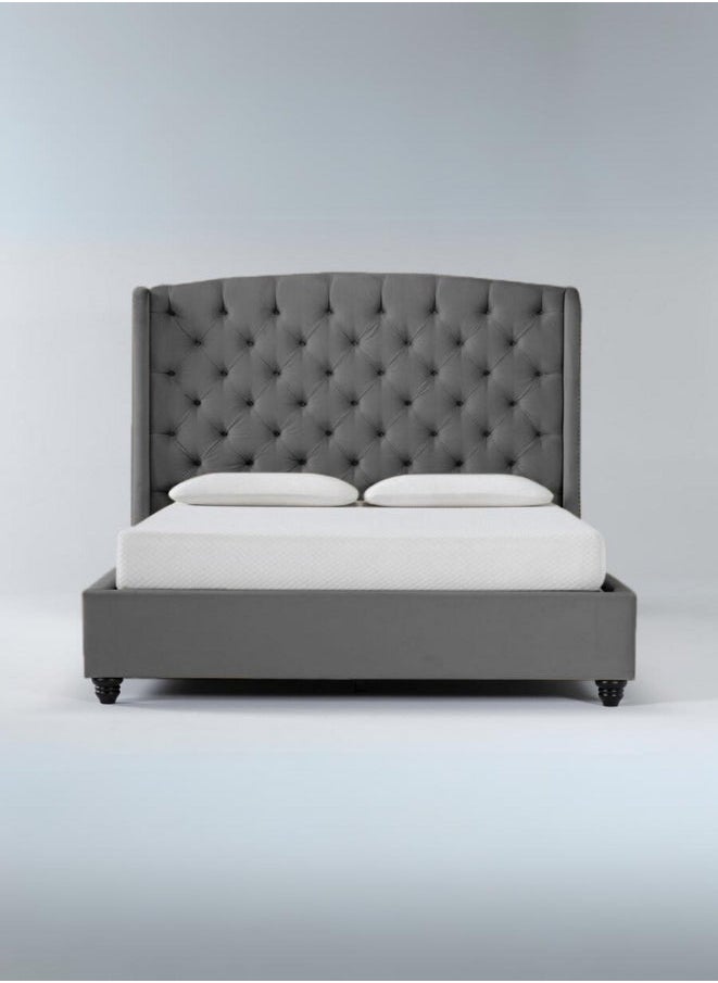 Bed and Mattress Zone Ottoman Tufted Upholstered Bed 190x90 Single Size Grey Color 