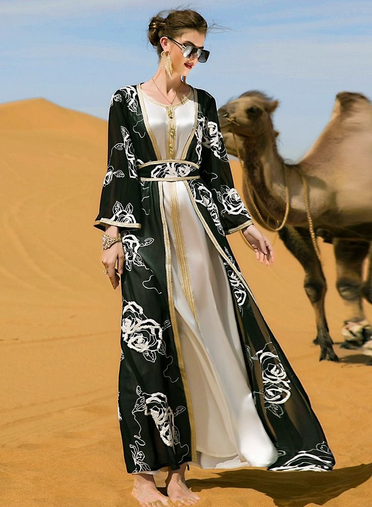 Women's Long Skirt Send Belt Dress Multicolour