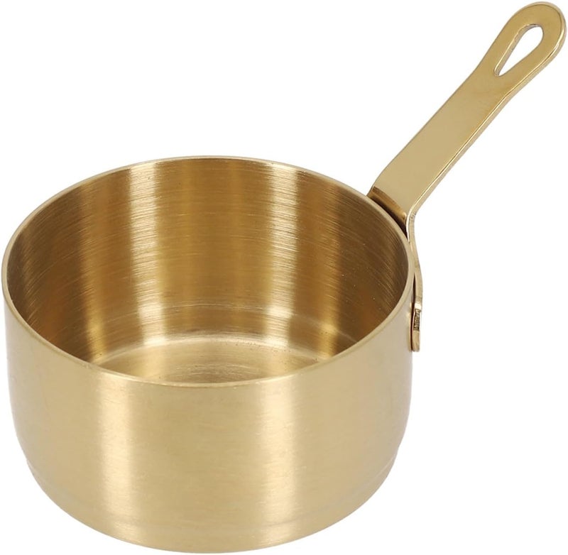 Stainless Steel Saucepan 100ml, Small Kitchen Pots Warming Baby Food, Coffee, Milk, Butter Making Gravy, Non-Stick Cooking Pot for Gas Stove(Gold（80ML）) - Image 1
