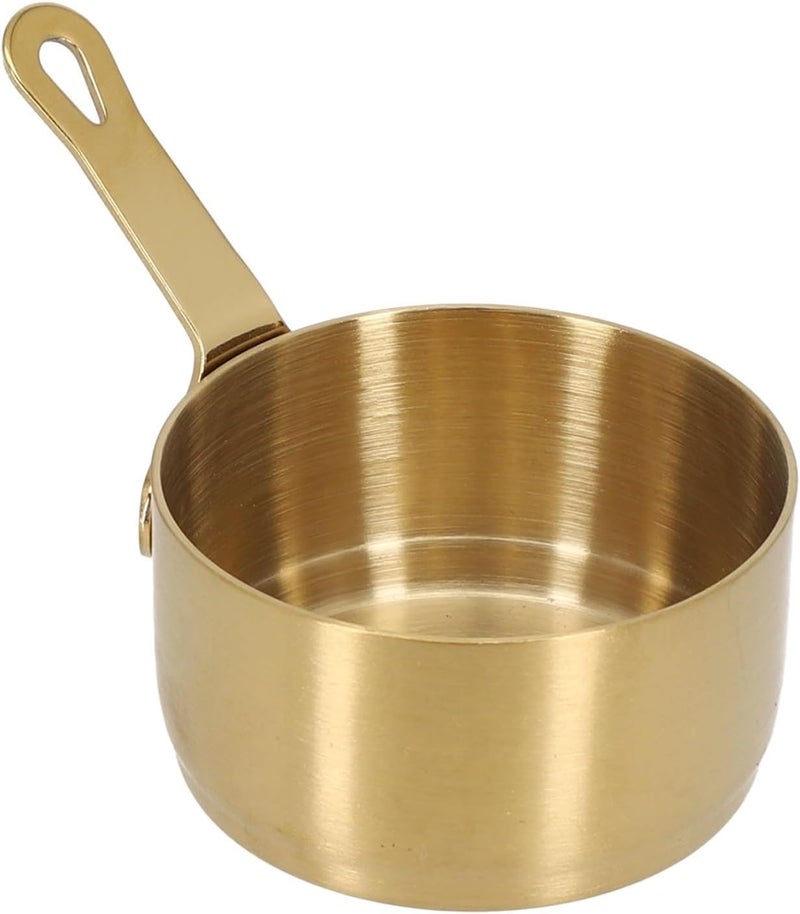 Stainless Steel Saucepan 100ml, Small Kitchen Pots Warming Baby Food, Coffee, Milk, Butter Making Gravy, Non-Stick Cooking Pot for Gas Stove(Gold（80ML）) - Image 2