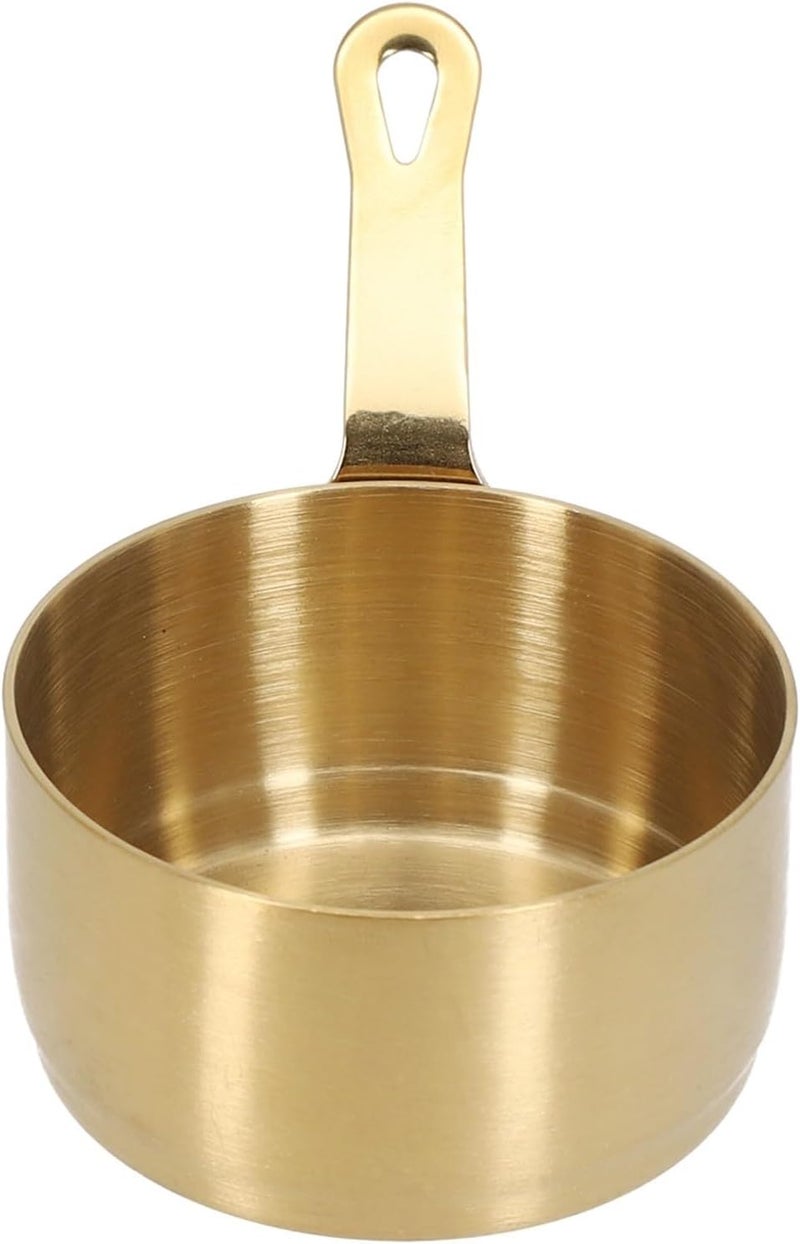 Stainless Steel Saucepan 100ml, Small Kitchen Pots Warming Baby Food, Coffee, Milk, Butter Making Gravy, Non-Stick Cooking Pot for Gas Stove(Gold（80ML）) - Image 3