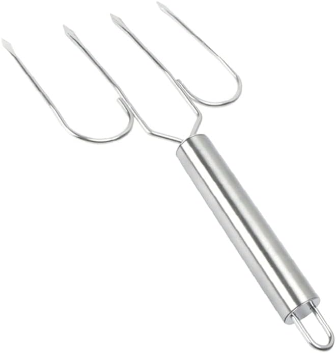 klarako Roast Chicken String Marshmallow Roasting Sticks Metal Grill Skewer Barbecue Forks hot Dog Roasting Sticks Stainless Steel Grill Skewer BBQ Forks Barbecue Skewer Bold skewers - Image 2