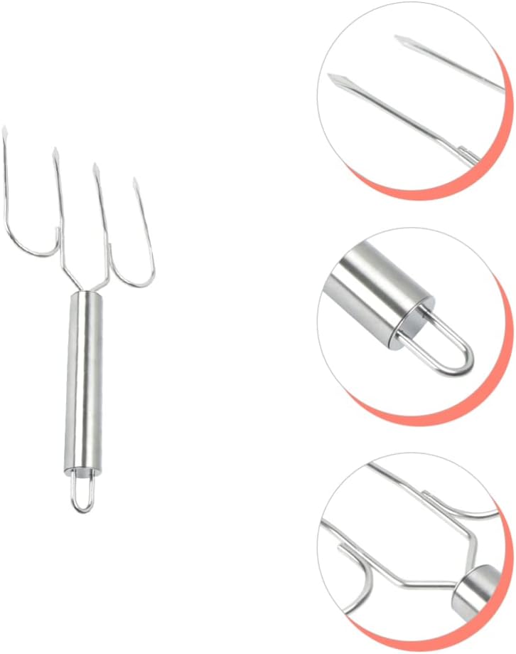 klarako Roast Chicken String Marshmallow Roasting Sticks Metal Grill Skewer Barbecue Forks hot Dog Roasting Sticks Stainless Steel Grill Skewer BBQ Forks Barbecue Skewer Bold skewers - Image 4