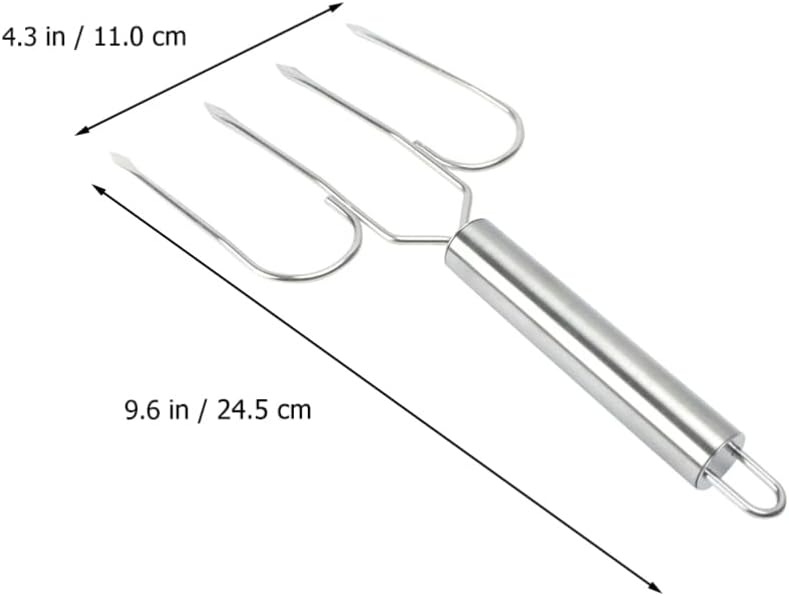 klarako Roast Chicken String Marshmallow Roasting Sticks Metal Grill Skewer Barbecue Forks hot Dog Roasting Sticks Stainless Steel Grill Skewer BBQ Forks Barbecue Skewer Bold skewers - Image 1