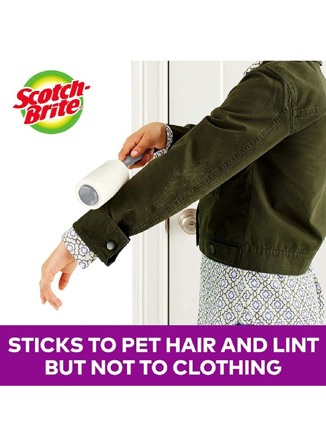 Scotch Brite - 48-Sheets Pet Extra Sticky Lint Roller for Flat Surface White 13.4 x 20.2 cm UU011319025 - Image 1
