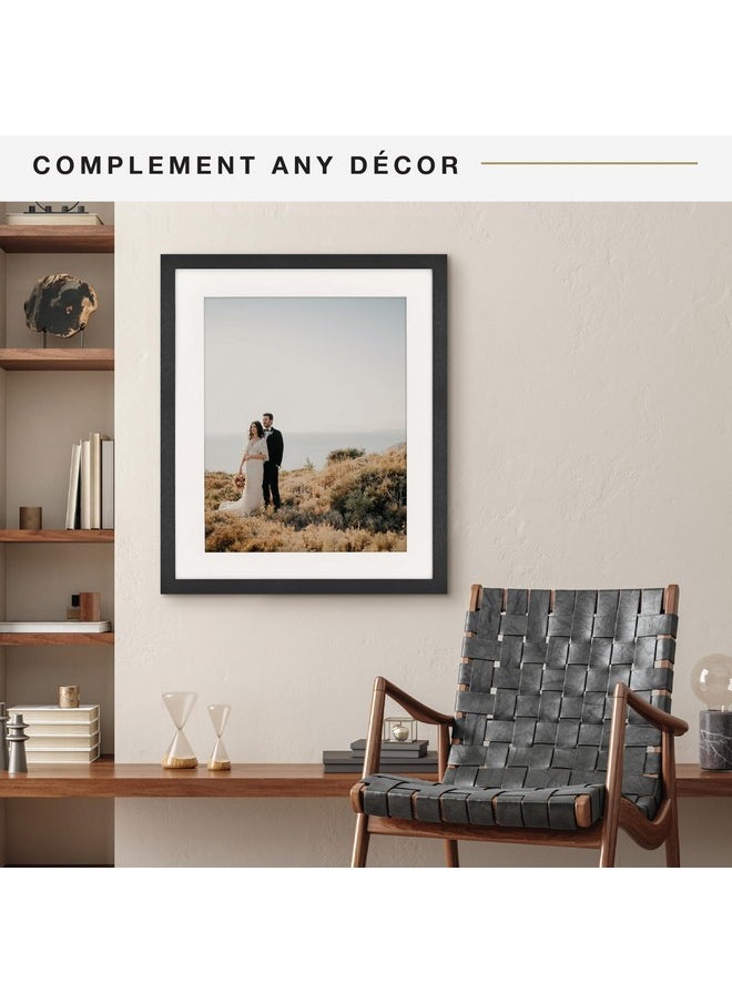 MCS MCS Studio Gallery 20x24 Matted to 16x20 Poster Frame Black Woodgrain, Vertical & Horizontal Wall Hanging Large Picture Frame for Photos, Posters & Art Prints (1-Pack)  - Image 3