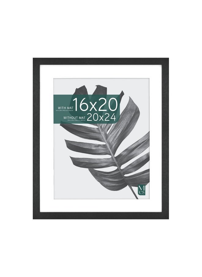 MCS MCS Studio Gallery 20x24 Matted to 16x20 Poster Frame Black Woodgrain, Vertical & Horizontal Wall Hanging Large Picture Frame for Photos, Posters & Art Prints (1-Pack)  - Image 1