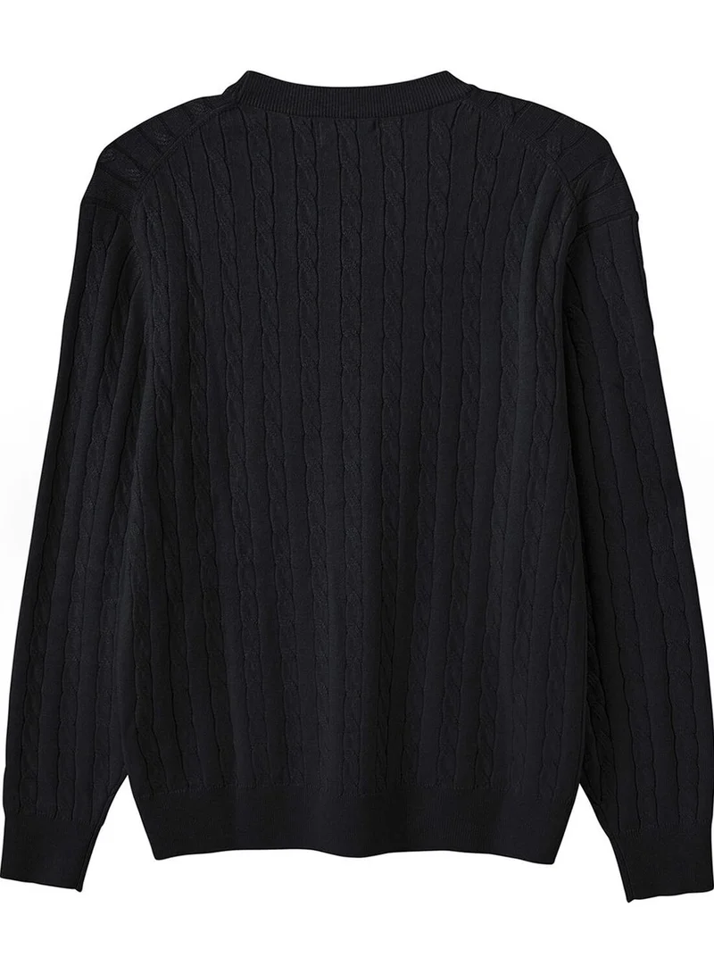 GIORDANO Men’s Cable Knit Crew Neck Long Sleeve Sweater