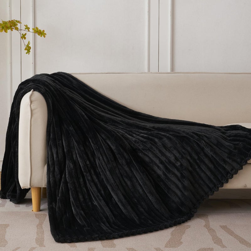 KORBLISS بطانية رمي رمي ناعمة سوبر كوربليس لأريكة فانيل حريري فانيل مع تصميم جاكار ثلاثي الأبعاد خفيفة الوزن ومريح لغرفة معيشة الأريكة واستخدام موسم 50 × 60 بوصة. - Image 2