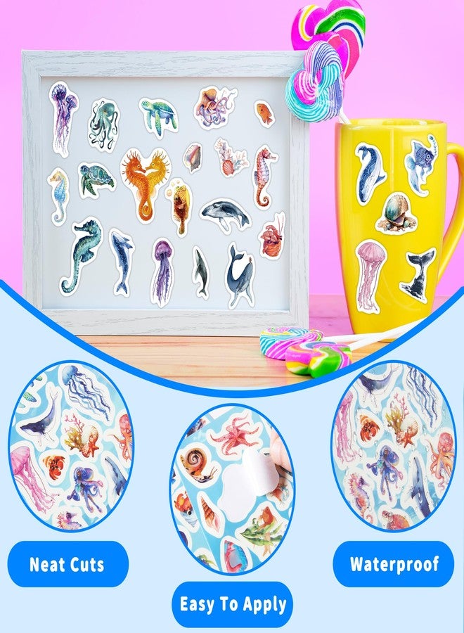 Robmoda Fish Water Bottle Stickers for Kids, 149 PCS Vinyl Waterproof Stickers Pack for Laptop Skateboard Phone Case, Cute Colorful Ocean Decals for Teens - Image 2