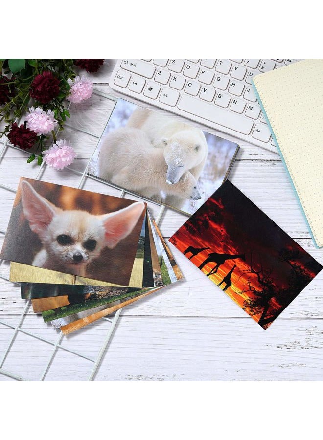 Outus 60 Pieces Wild Animal Themed Blank Postcards 20 Designs Postcards Pandas Lions Polar Bears Giraffes Elephants Animal Greeting Postcards, 4 x 6 Inches - Image 4