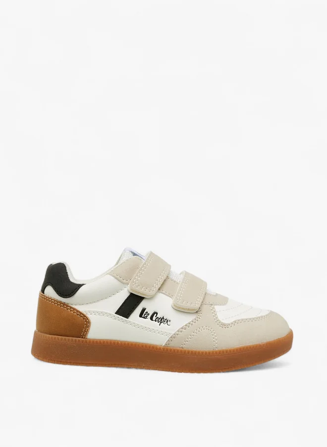 لي كوبر Boys' Panelled Sneakers with Hook and Loop Closure