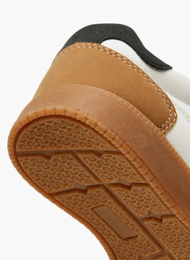 لي كوبر Boys' Panelled Sneakers with Hook and Loop Closure