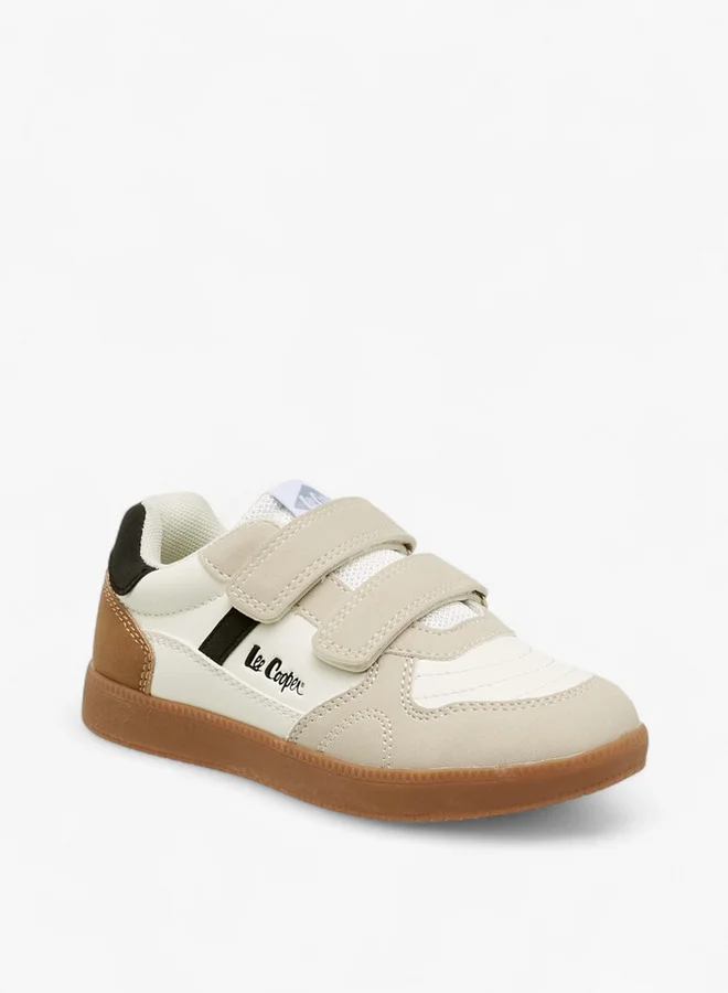لي كوبر Boys' Panelled Sneakers with Hook and Loop Closure