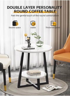 Narrow Side Table 2 Tier End Table Round Accent Coffee Side Table Indoor Modern Bed Side Table for Bedroom Living Room or Office - pzsku/Z3920DB8EFA6FF675DEA3Z/45/_/1739436469/589e034b-8799-41b0-921d-1630a8f69dbf