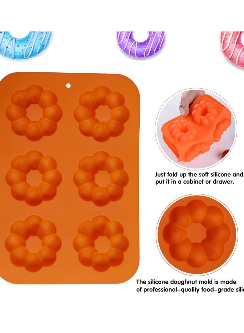 Silicone Donut Pan Set, Non-Stick Baking Pans for Doughnuts, Muffins, Cakes, Bagels, Easy Pop Out Design - Oven & Dishwasher Safe(Set of 3) - Image 5