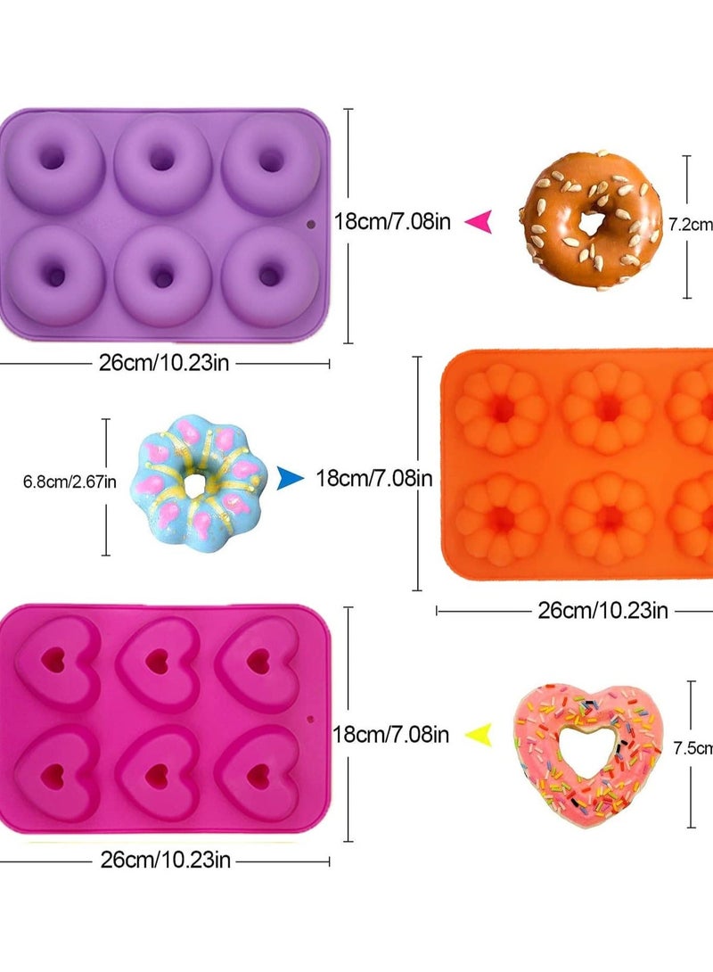 Silicone Donut Pan Set, Non-Stick Baking Pans for Doughnuts, Muffins, Cakes, Bagels, Easy Pop Out Design - Oven & Dishwasher Safe(Set of 3) - Image 2