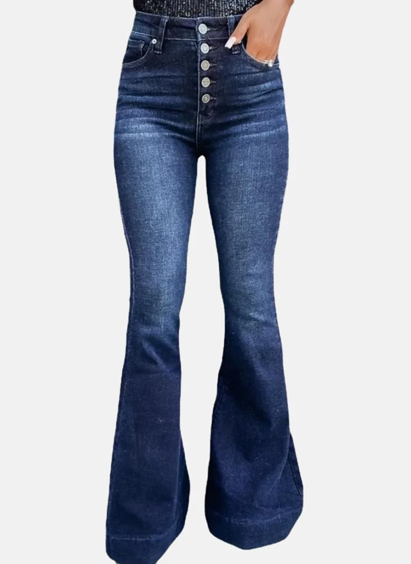 YUNIQEE Blue Bootcut Clean Look High-Rise Jeans