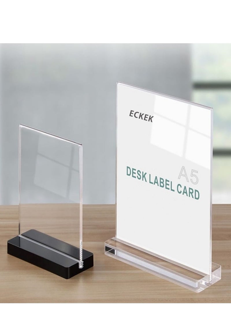 Eckek Eckek  2 Pack Acrylic Sign Holder Menu Displays Double Sided Sign Stand A4/A5/A6 Clear  - Image 3
