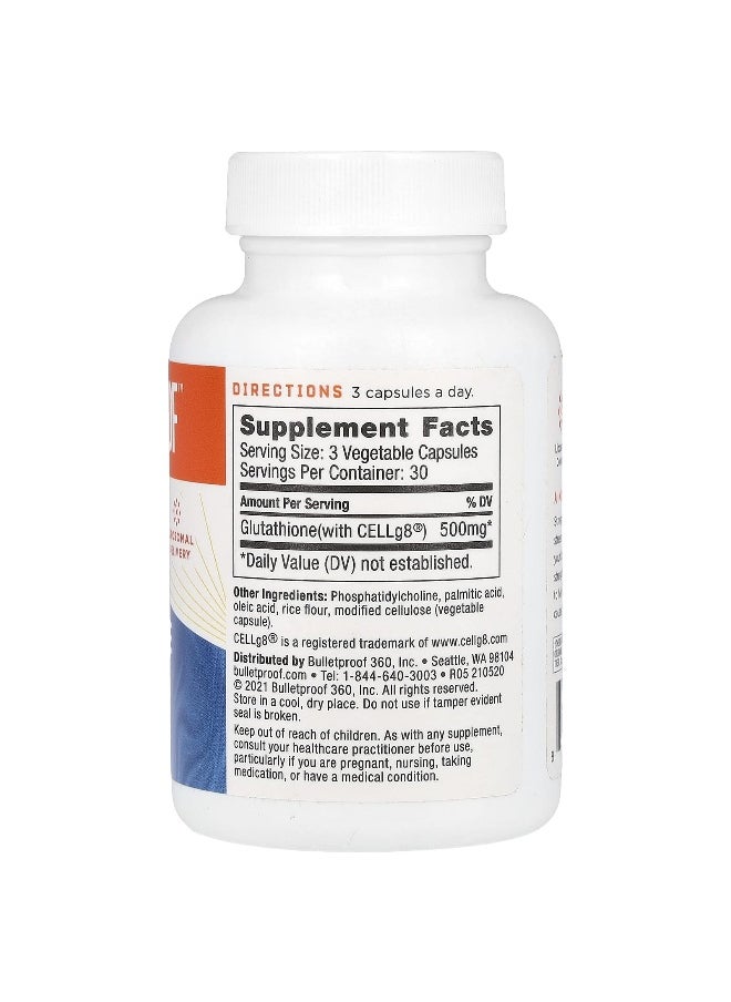 Bulletproof BulletProof, Glutathione Force, 500 mg, 90 Veg Capsules (155 mg Per Capsule)  - Image 2