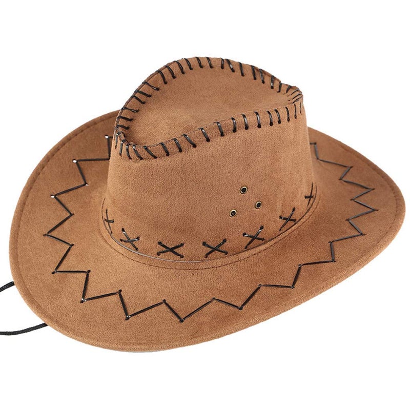 Krystle Faux Leather Cowboy Hat For Boy's & Girl's (Khaki), Free Size - Image 5