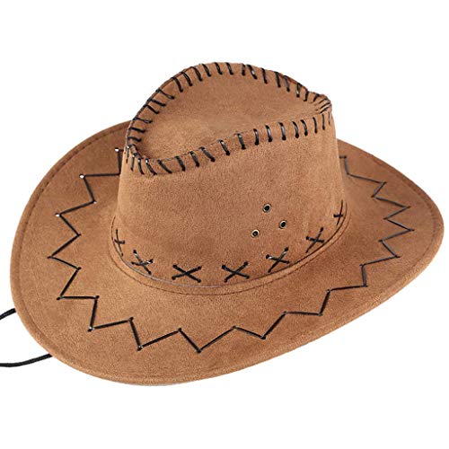 Krystle Faux Leather Cowboy Hat For Boy's & Girl's (Khaki), Free Size - Image 1