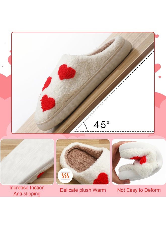 ShinyMatch Valentine's Day Slippers Heart Soft Plush Slippers Keep Warm Couples Slides for Women Valentine's Day Home - Image 4