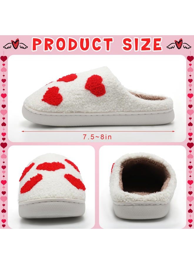 ShinyMatch Valentine's Day Slippers Heart Soft Plush Slippers Keep Warm Couples Slides for Women Valentine's Day Home - Image 3
