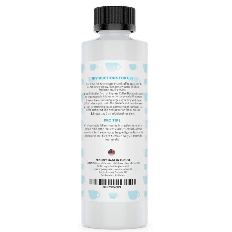IMPRESA Coffee Machine Descaler (2 Uses Per Bottle) - Made in the USA - Universal Descaling Solution, Compatible with Nespresso, Delonghi and All Single Use Coffee and Espresso Machines - Image 3