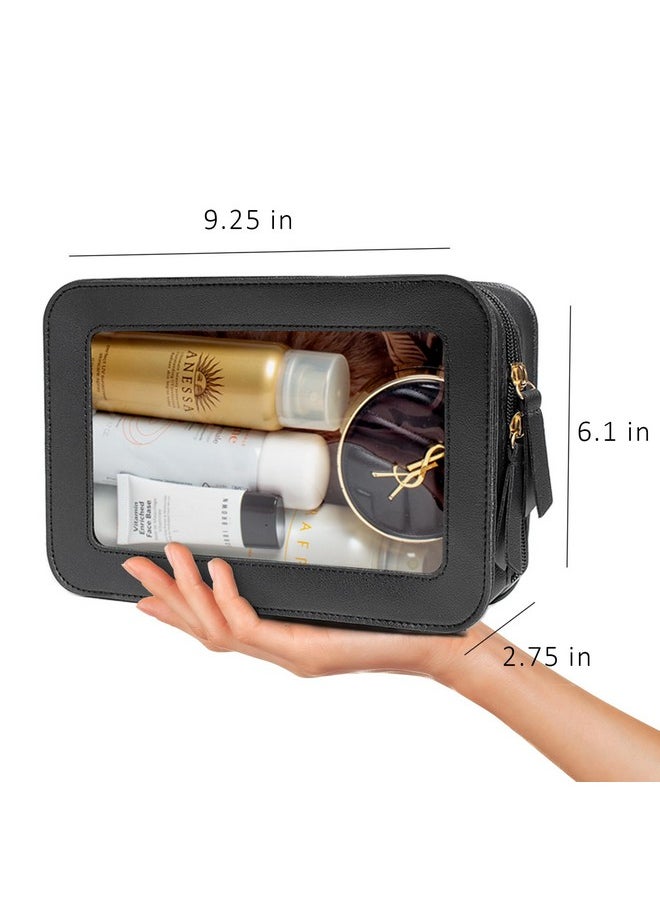 LETGO Clear Makeup Bag,Travel Size Toiletry Cosmetic Bag Portable Clear Makeup Organizer Transparent Beach Bag Fit Carry-On Travel Essentials Car Accessories For Women Men  - Image 2