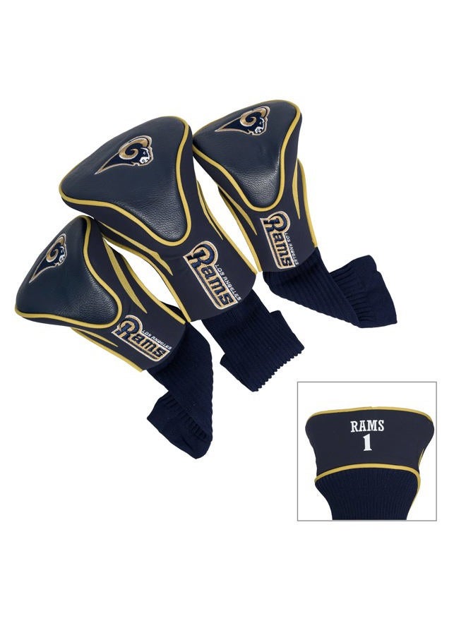 NFL Los Angeles Rams Contour Golf Club Headcovers (3 Count) Numbered 1, 3, & X, Fits Oversized Drivers, Utility, Rescue & Fairway Clubs, Velour lined for Extra Club Protection