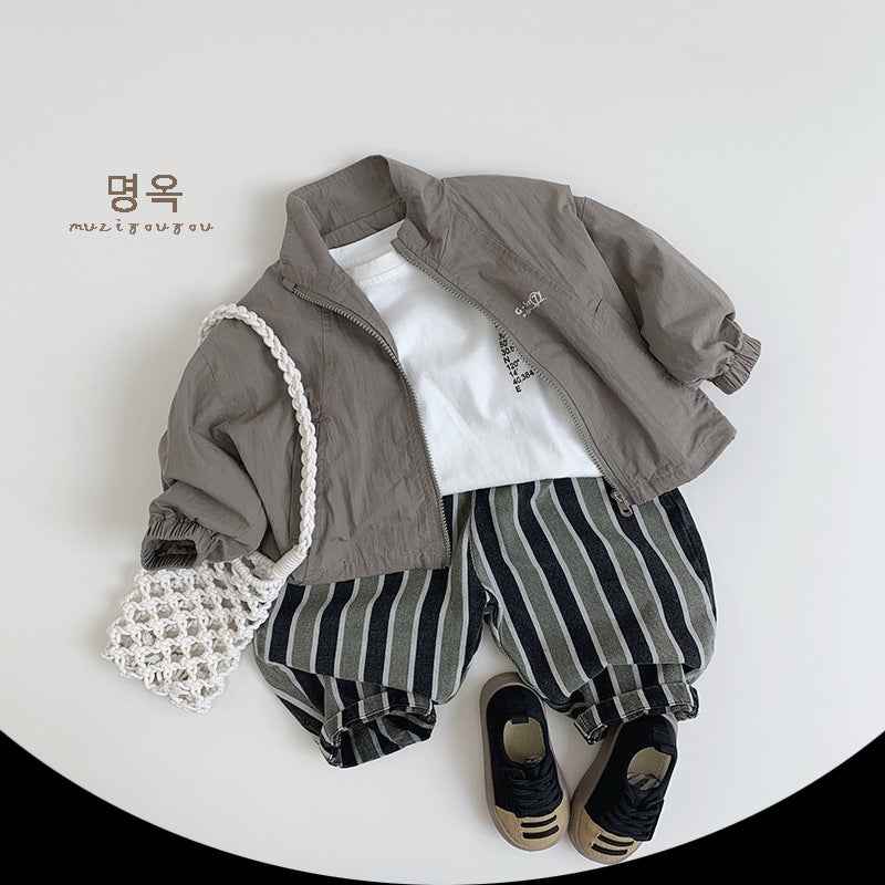 Children'S All-Match Black And White Long-Sleeved T-Shirt Autumn New Men'S And Women'S Baby Letters Printed Casual Top Huzhou Zhili - Image 3