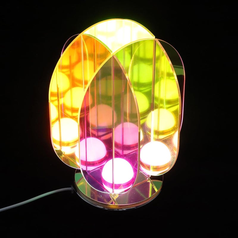 VOSAREA Colorful Acrylic Table Lamp Small Decorative Bedside Lamp Geometric Desk Light for Bedroom Home Office - Image 1