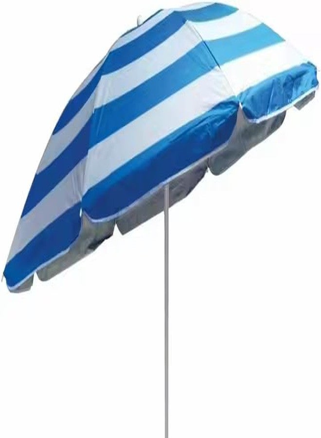 Peng Essentials SunSplash Beach Parasol | UV-Resistant Canopy, Tilt Adjustable, Lightweight & Foldable Sun Umbrella for Outdoor, Garden & Beach Use (Blue & White) - Image 4