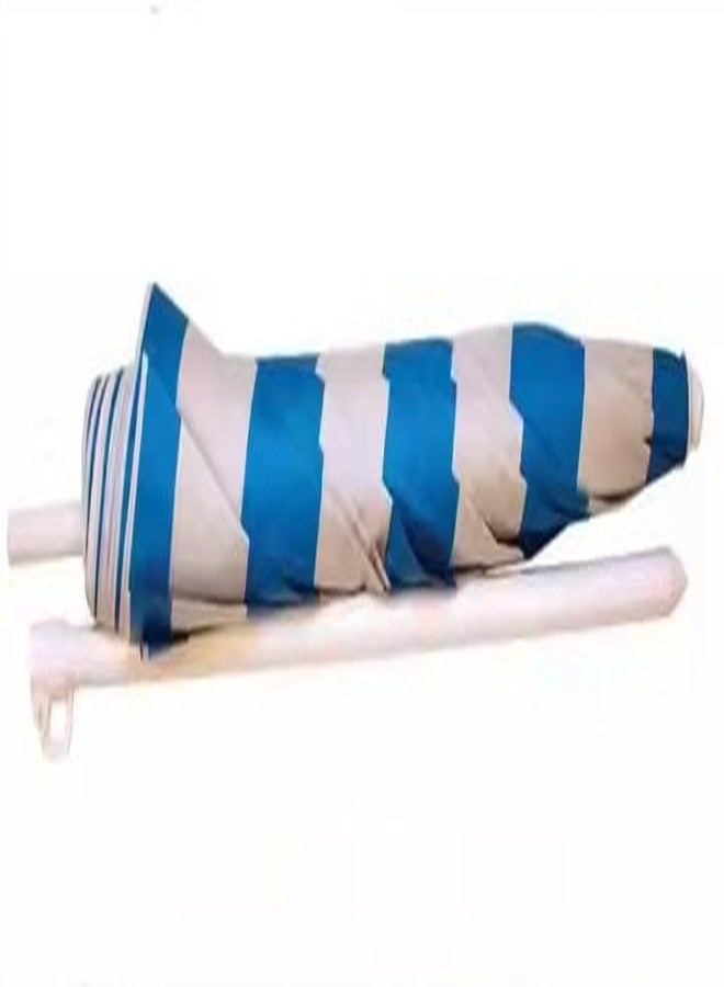Peng Essentials SunSplash Beach Parasol | UV-Resistant Canopy, Tilt Adjustable, Lightweight & Foldable Sun Umbrella for Outdoor, Garden & Beach Use (Blue & White) - Image 3