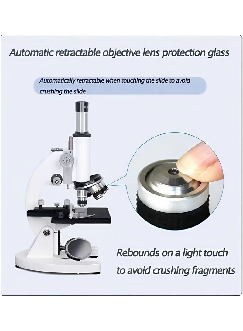 غاز مجهر تعليمي مركب بقوة تكبير 40000X مع إضاءة LED وحامل للهاتف الذكي – منصة دقيقة، رؤية عالية الوضوح، مثالي للطلاب وتعلم العلوم - Image 2