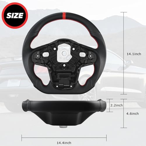 LOSCHEN Full Leather Steering Wheel for Toyota GR Supra 2019-2024 Full Nappa Perforated Leather, D-shaped Flat-bottom Steering Wheel - Image 2