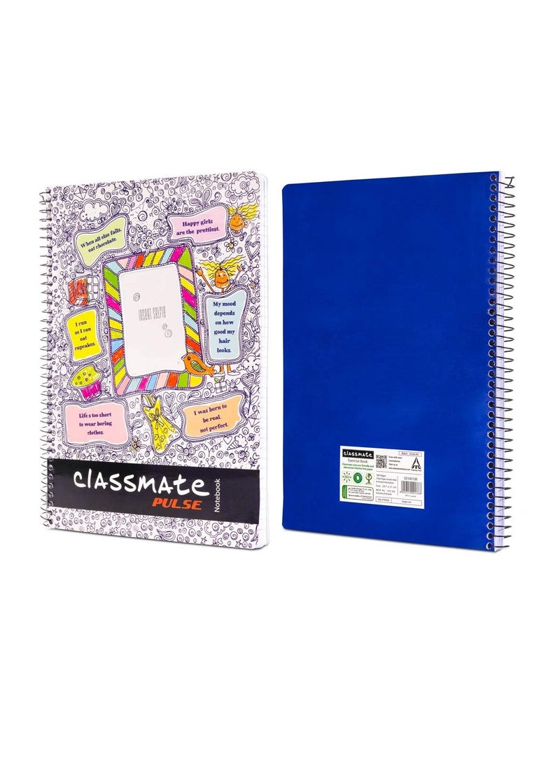 classmate Classmate 2100136 Soft Cover 1 Subject Spiral Binding Selfie Notebook, Single Line, 180 Pages  - Image 3