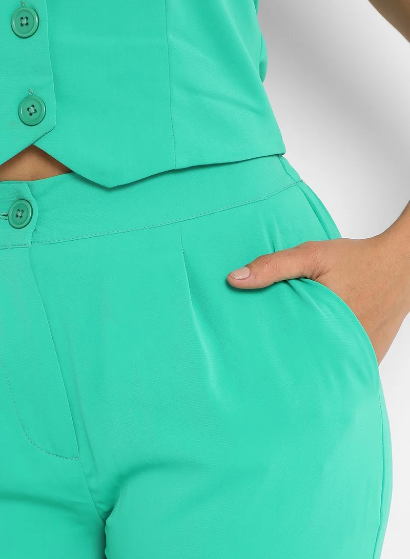 Pinacolada  Women's Aqua Green Vest Co-Ord Set for Women | Best Price UAE