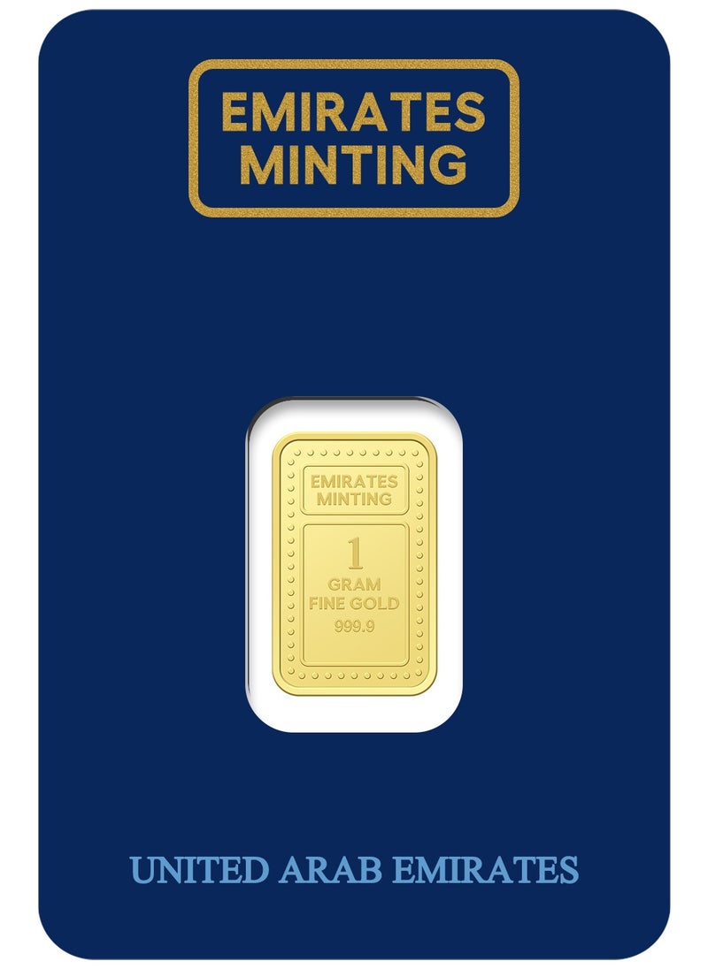 EMIRATES MINTING - Emirates Minting 1 Gram 999.9 Purity Gold Bar - Image 1