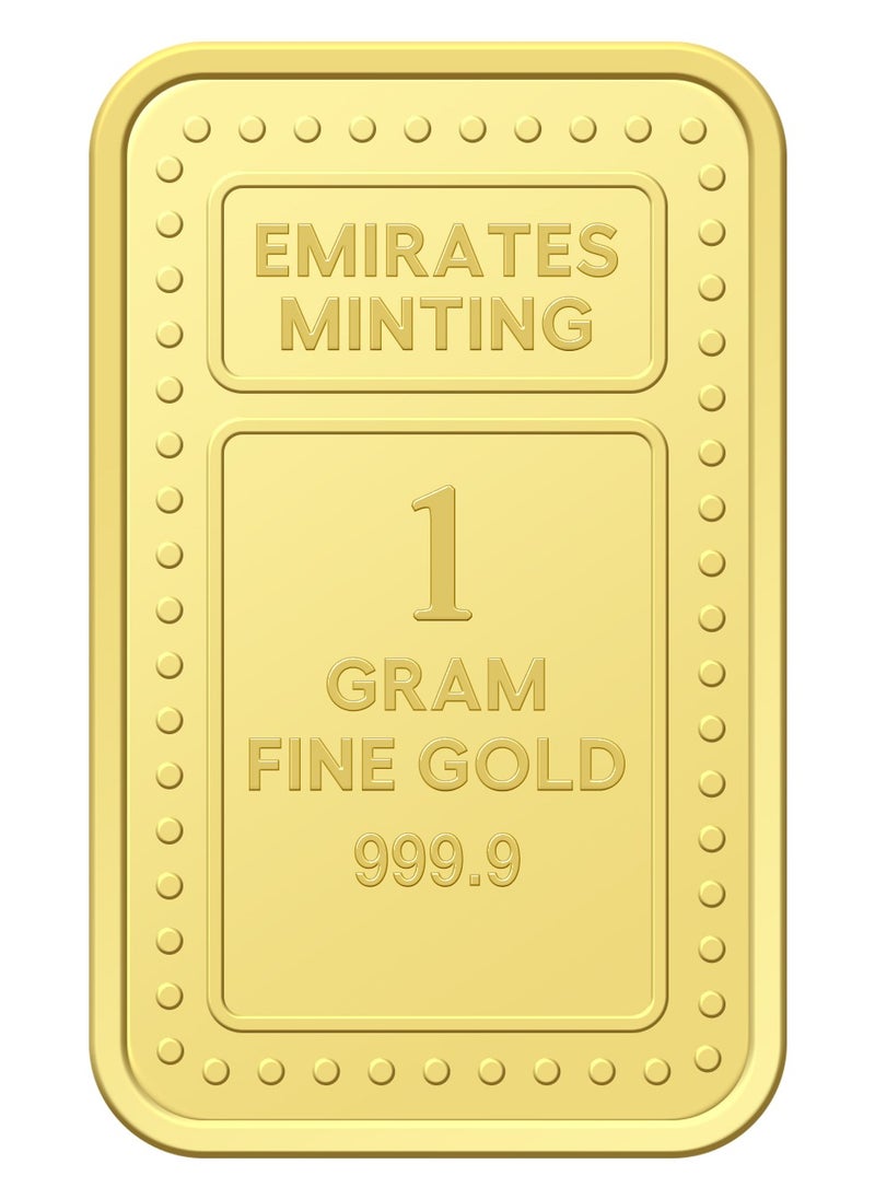EMIRATES MINTING - Emirates Minting 1 Gram 999.9 Purity Gold Bar - Image 1