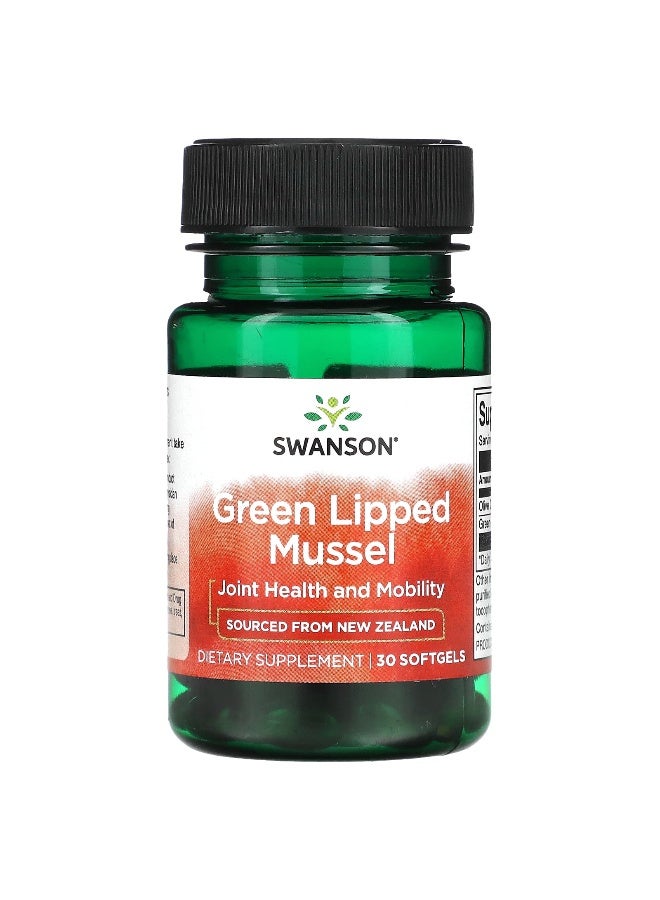 Swanson, Green Lipped Mussel, 30 Softgels - Image 1