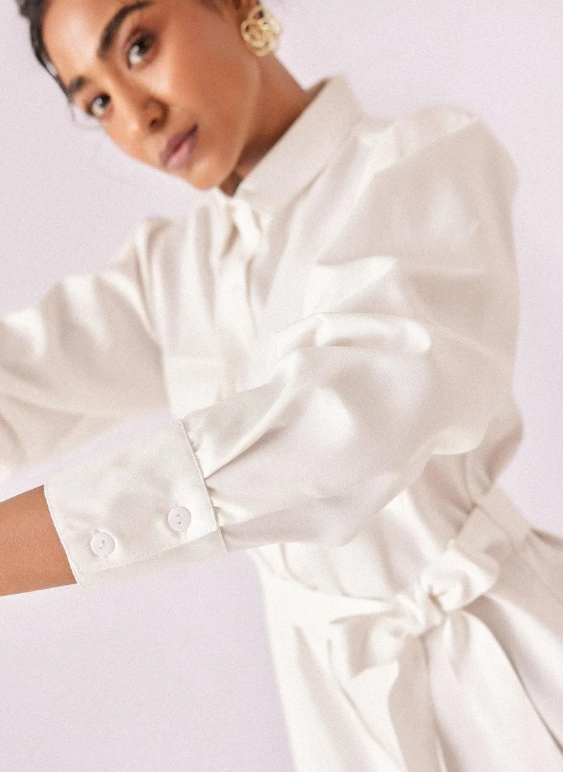 The Label Life White Chambray Shirt Dress – Chic & Flowy