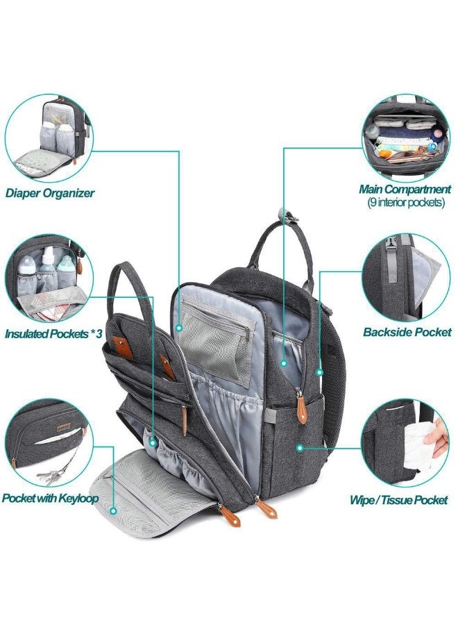 عام حقيبة حفاضات الطفل ، الأم ، الأم والطفل على ظهره ، حقيبة سفر ذات سعة كبيرة - Image 3